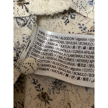MNG Mango Overy Cream Black Floral Lace Embroidered Long Sleeve Blouse Top Sz 4