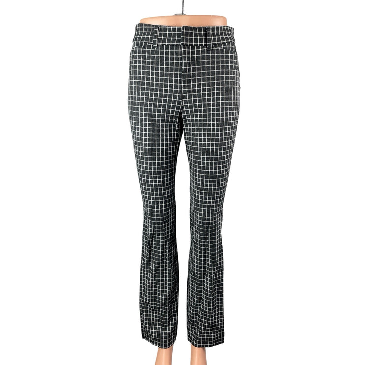 Old Navy Women's Black Window Pane High Rise Flare Bootcut Trousers Pants Size 2