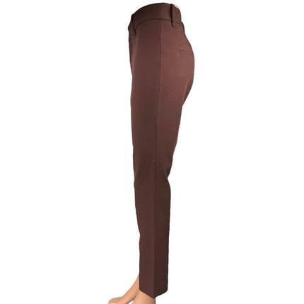 The Reset Women's Brown High Rise Skinny Straight Trousers Dress Pants Size M