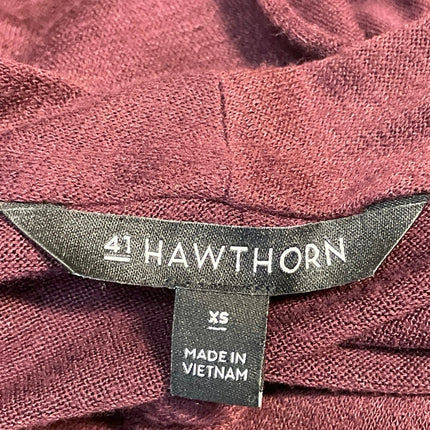 41 Hawthorn Red Burgundy Sleeveless V Neck Faux Wrap Surplice Tank Blouse Top XS