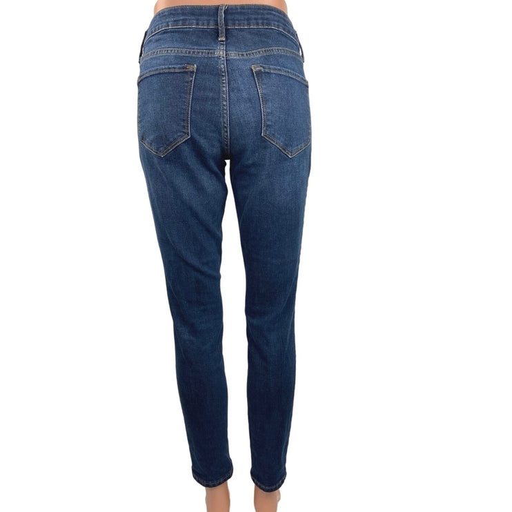 Old Navy Blue Rockstar Skinny Mid-Rise Medium Wash Crop Ankle Denim Jeans Size 6