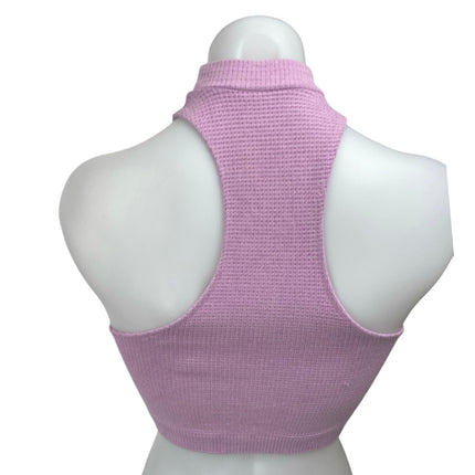 Urban Outfitters Purple Sleeveless Waffle Knit Racerback Mock Neck Crop Top M/L