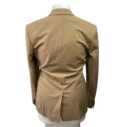 Express Women's Tan Long Sleeve Notch Lapel Pocket Blazer Coat Suit Jacket 39L