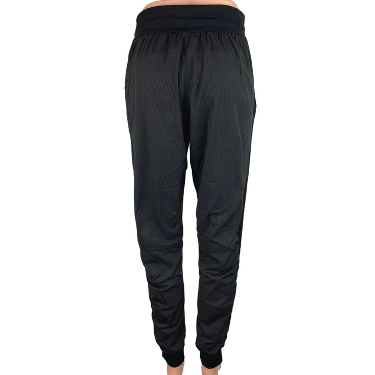 Lululemon Black High Rise Smocked Waist Drawstring Athletic Jogger Pants Size 6