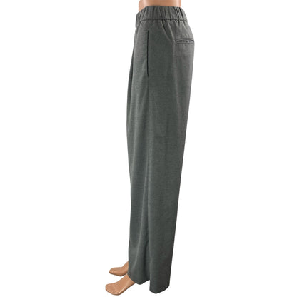 Ann Taylor Women's Gray High Rise Elastic Waist Baggy Wide Leg Trousers Pants XS