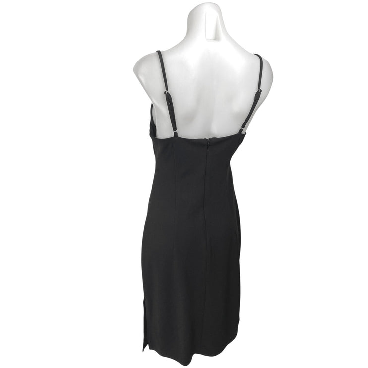 BCBGeneration Black Sleeveless Ruched Cutout Cami Camisole Tank Mini Dress S
