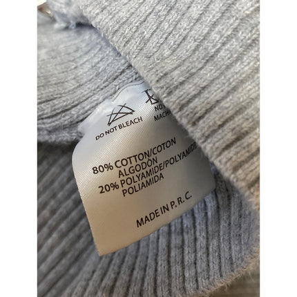 Brandy Melville Women's Gray Ribbed Knit Full Zip Crop Hoodie Sweatshirt Top S