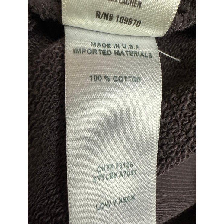 Agolde Low V-neck Women's Brown Fleece Long Balloon Sleeve Sweater Top Size XS