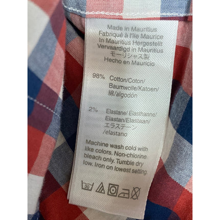 J.Crew Flex Washed Men's Red Gingham Check Short Sleeve Button Up Shirt Top L