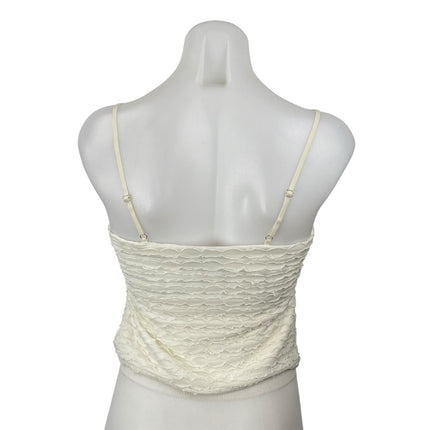 Edikted Alessia Women's White Ruffle Tie Front Sleeveless Camisole Tank Top Sz S