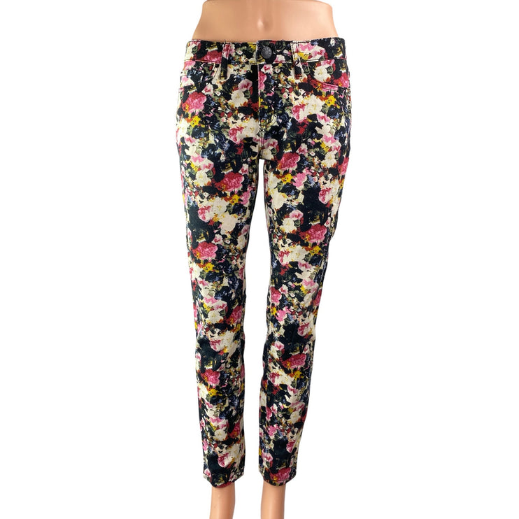 Urban Outfitters BDG Multicolor Floral Mid Rise Skinny Leg Denim Jeans Pants 28