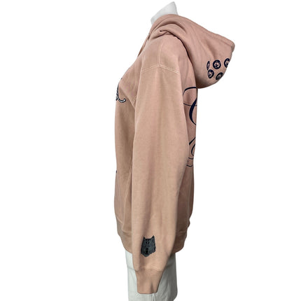 Greyson Womens Pink Cobra Rabbit Embroidered Hoodie Hooded Sweatshirt Top Size S