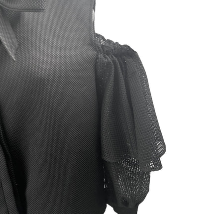 Twist Turn Women's Black Bow Tie Cold Shoulder Button Down Blouse Shirt Top M/L