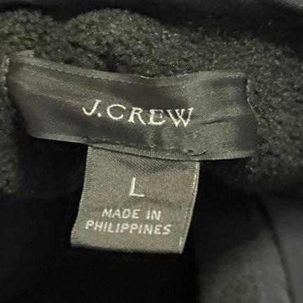J.Crew Black Faux Shearling Teddy Sherpa Button Down Pockets Sweater Jacket Sz L
