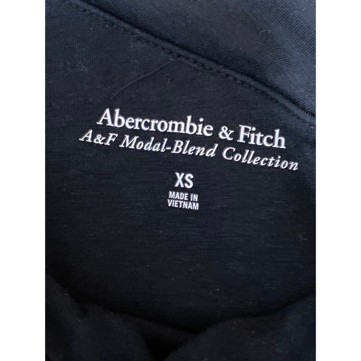 Abercrombie & Fitch Womens Black Draped Ruched Off Shoulder Shirt Blouse Top XS