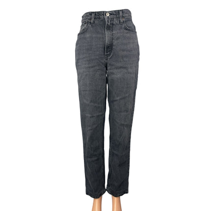 Abercrombie & Fitch 90's Straight Black Ultra High Rise Denim Jeans Pants Sz 26