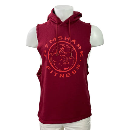 Gymshark Legacy Men's Red Sleeveless Hoodie Hooded Tank Sweatshirt Top Size L
