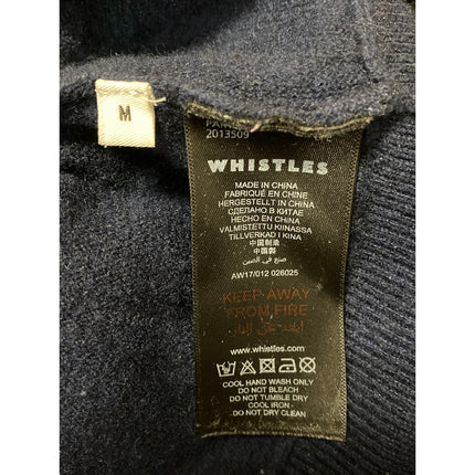 Whistles Women's Blue Mock Neck Long Dolman Sleeve Knit Pullover Sweater Top M