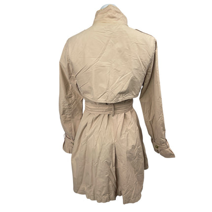 GAP Beige Long Sleeve Mock Neck Belted Double Breasted Trench Coat Jacket Size S