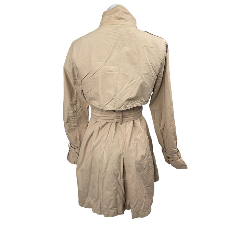 GAP Beige Long Sleeve Mock Neck Belted Double Breasted Trench Coat Jacket Size S