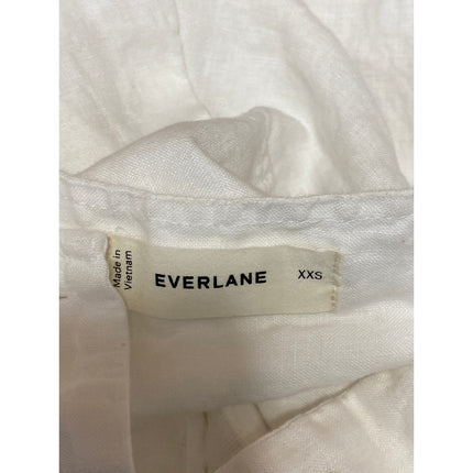 Everlane 100% Linen Womens White Button Pockets Long Sleeve Shirt Top Size XXS