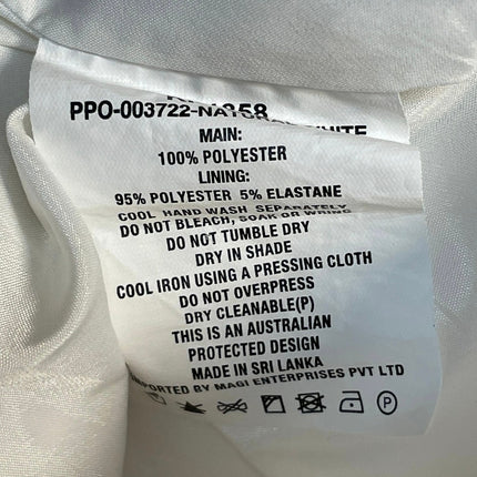 Kookai Oyster Tailored Women White High Rise Straight Leg Trousers Pants Size 34