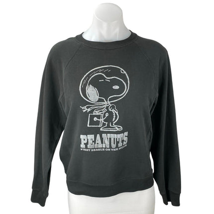 Uniqlo PEANUTS You Can Be Anything Women's Black Long Sleeve Sweatshirt Top S