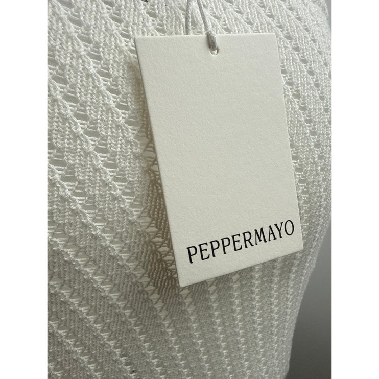 NEW Peppermayo White Sleeveless Cut Out Summer Beach Maxi Tank Sheath Dress S/M