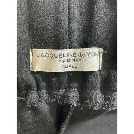 JAQUELINE de YONG Womens Black High Rise Pleated Flare Wide Leg Trousers Pants S