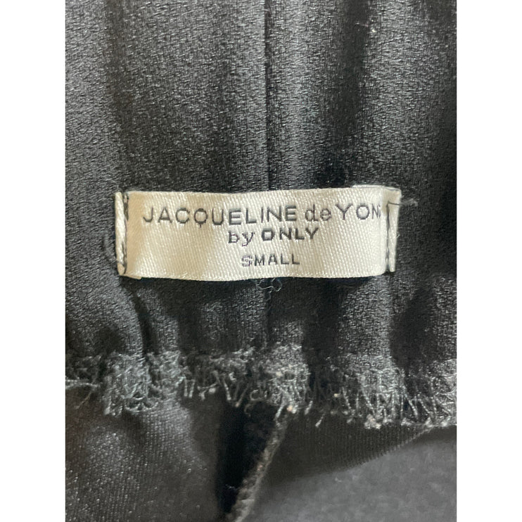 JAQUELINE de YONG Womens Black High Rise Pleated Flare Wide Leg Trousers Pants S