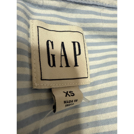 Gap Women's Blue White Striped Collar Button Long Sleeve Blouse Shirt Top Sz XS