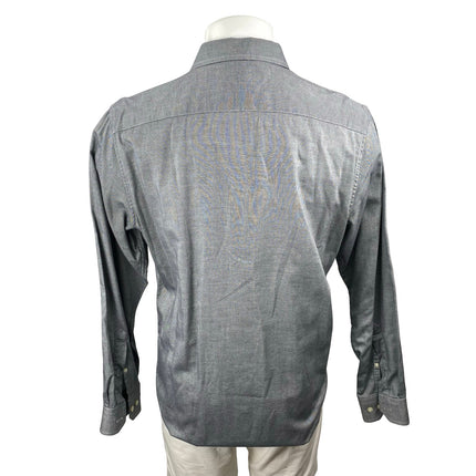 Banana Republic Gray Collared Long Sleeve Chest Pocket Button Down Shirt Top L