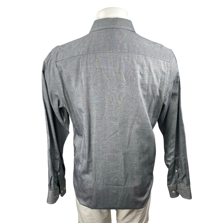 Banana Republic Gray Collared Long Sleeve Chest Pocket Button Down Shirt Top L