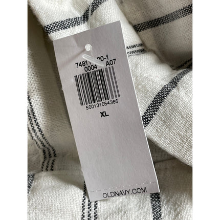 NEW Old Navy Taylor Womens White Linen Striped Lounge Wide Leg Bermuda Shorts XL