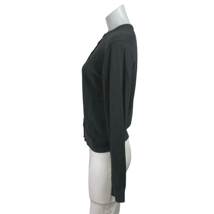 Uniqlo Women's Black Knit Crew Neck Button Down Long Sleeve Cardigan Sweater M