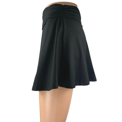 Princess Polly Black A Line Tennis Golf Ruched Pull On Mini Skort Skirt Size S