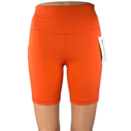 NEW Athleta Ultimate Stash 7" Pocket Orange Running Athletic Biker Shorts Sz XXS
