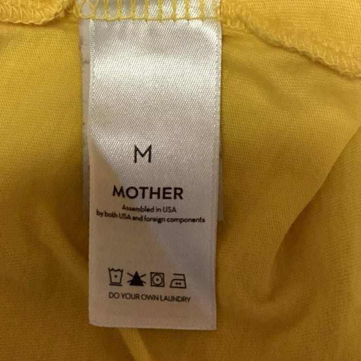 Mother Women's Yellow Keepin Love Alive Graphic Basic T Shirt Tee Top Size M