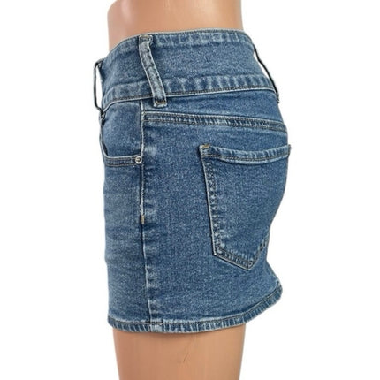Pacsun Women's Blue Medium Wash High Waisted Pencil Mini Denim Jean Skirt 23