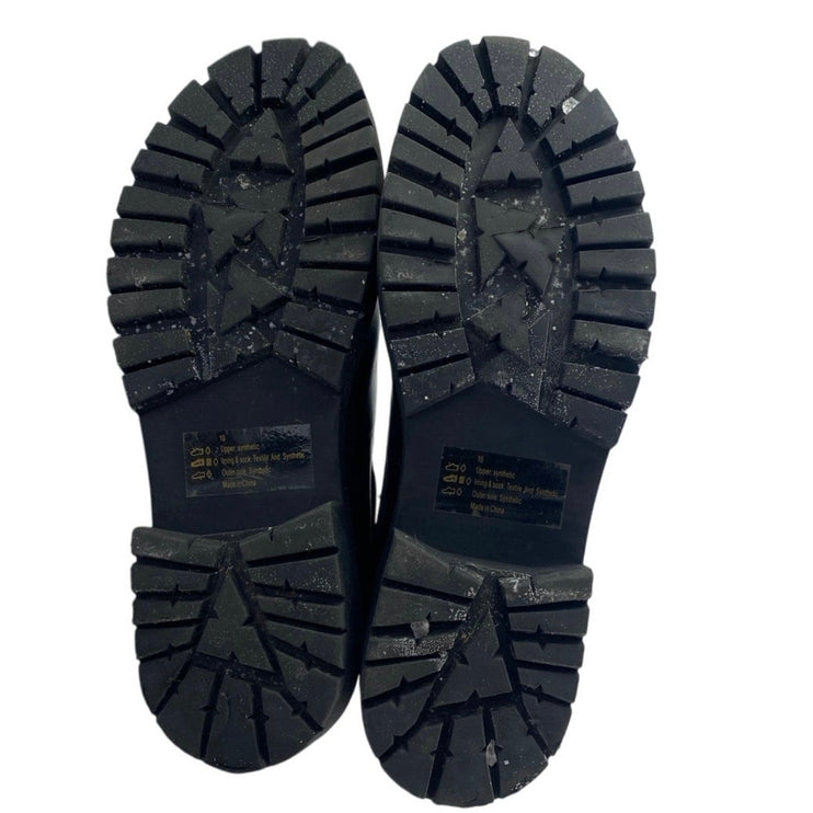 Abercrombie & Fitch Laana Women's Black Leather Round Toe Zipper Boots Size 10