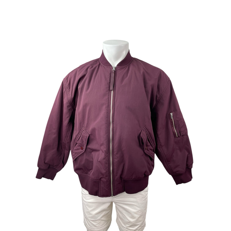 Everlane ReNew Oversized Purple Long Sleeve Windbreaker Bomber Coat Jacket Sz L