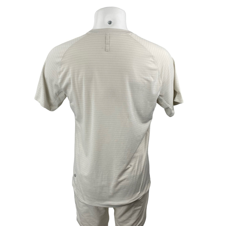 Lululemon Drysense Training Men's Stripe Gym Athletic Activewear Shirt Top 2XL