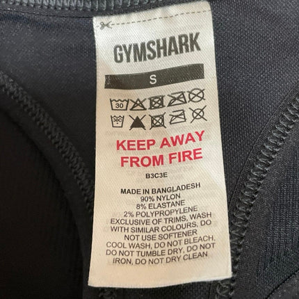 Gymshark Lift Varsity Black Racerback Seamless Sports Bra Cropped Tank Top Sz S