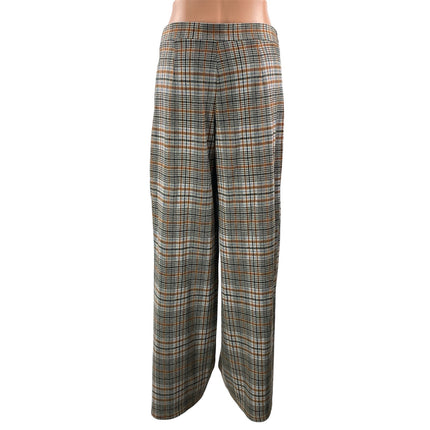 Maeve by Anthropologie Multicolor Plaid Check Pleated Wide Leg Trouser Pants 6