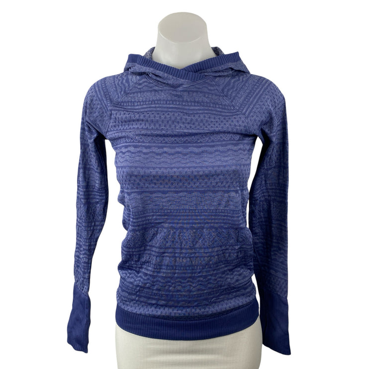 Lululemon Rest Less Women's Blue Hoodie Hooded Long Sleeve Sweatshirt Top Sz 12