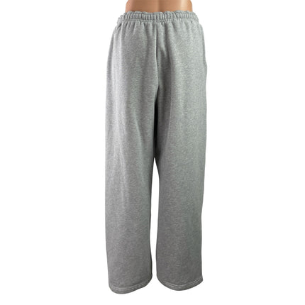 Gymshark Womens Gray Elastic Waist Straiht Wide Leg Trouser Lounge Sweat Pants M