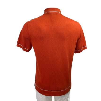 Todd Snyder Men's Orange Silk Knit Short Sleeve Button Down Shirt Top Size S