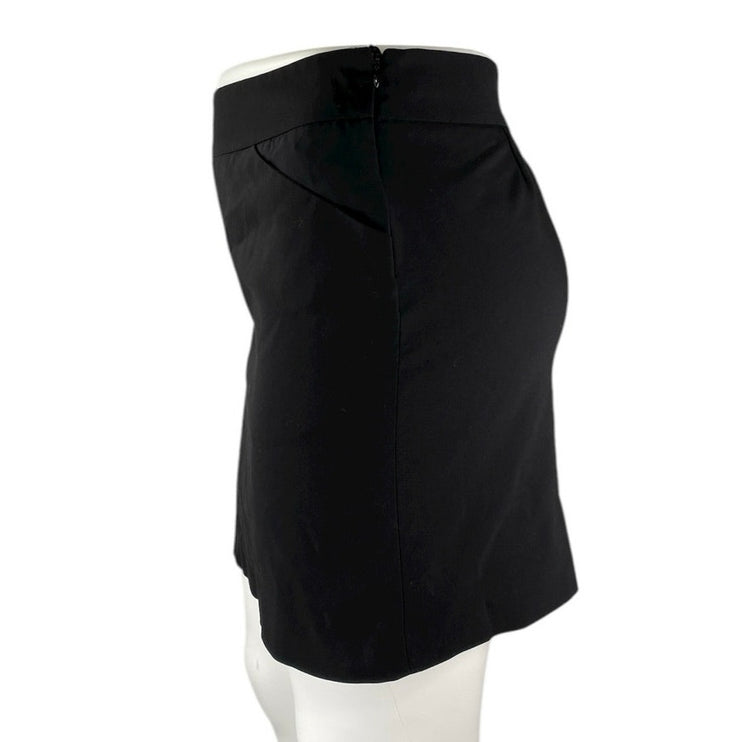 Amanda + Chelsea Women's Black High Waisted Side Zip Mini Pencil Skirt Size 16
