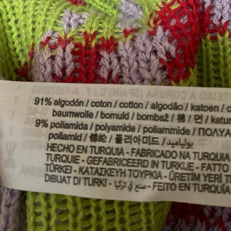 Zara Purple Cherry Floral Knit Long Sleeve Cardigan Sweater Tank 2 Pc Set Size S