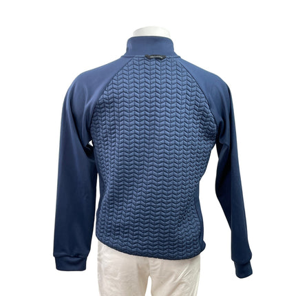 New Balance Heat Loft Blue Herringbone Long Sleeve Full Zip Quilted Jacket Top M